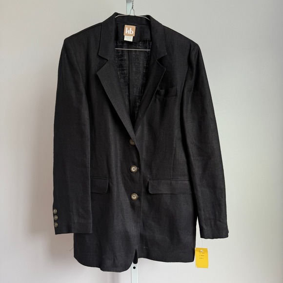 HB Vintage Linen Blazer Jacket Womens Size 6 Made in USA Career NWT - Picture 1 of 8